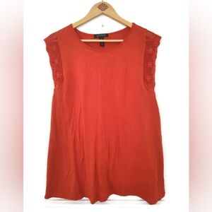 Lauren Ralph Lauren Women's Tangerine Orange Lace Sleeve Top Plus Size 3X